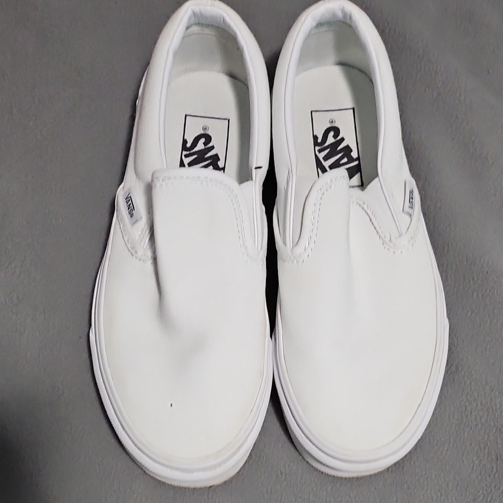 Vans Kids Classic White Slip-On Sneakers